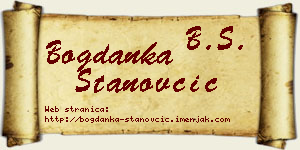 Bogdanka Stanovčić vizit kartica